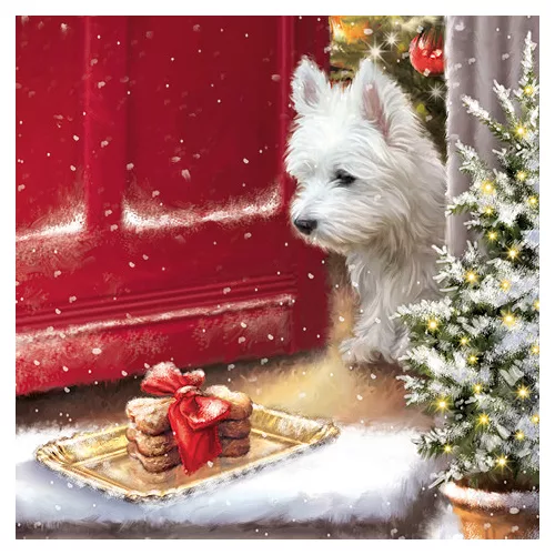 Ti-Flair Szalvéta 33x33 cm 3 Rétegű 20 Lap/Csomag Delicious Westie Treats Tél
