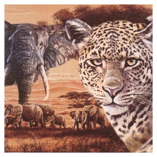 Ti-Flair Szalvéta 33 x 33 cm 3 Rétegű 20 lap/Csomag  Safari Collage
