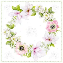  Ti-Flair Szalvéta 33x33 cm 3 Rétegű 20 Lap/Csomag Guirnalda De Magnolias
