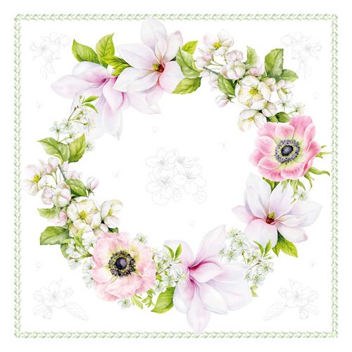 Ti-Flair Szalvéta 33x33 cm 3 Rétegű 20 Lap/Csomag Guirnalda De Magnolias