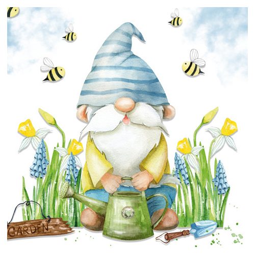 Ti-Flair Szalvéta 33x33 cm 3 Rétegű 20 Lap/Csomag Garden Gnome