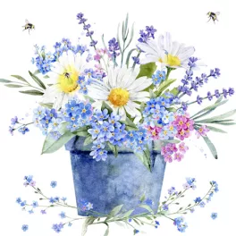   Ti-Flair Szalvéta 33x33 cm 3 Rétegű 20 Lap/Csomag Fleurs Des Champs