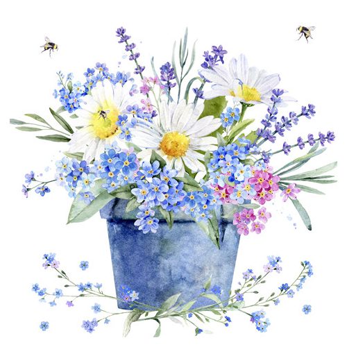 Ti-Flair Szalvéta 33x33 cm 3 Rétegű 20 Lap/Csomag Fleurs Des Champs