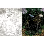 Rejtőzködő unikornisok 2. Kifestőfüzet kaparós és színezős oldalakkal