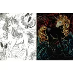 Rejtőzködő unikornisok 3. Kifestőfüzet kaparós és színezős oldalakkal