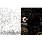 Rejtőzködő tanyasi állatok Kifestőfüzet kaparós és színezős oldalakkal