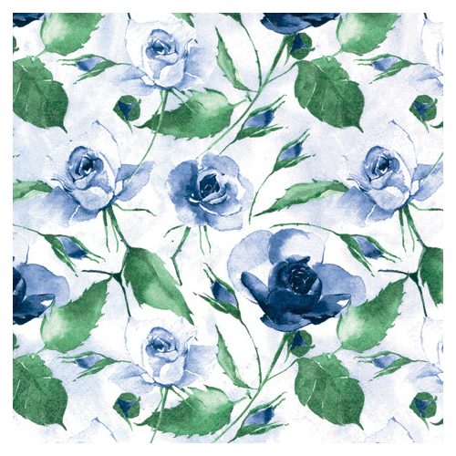 Ti-Flair Szalvéta 33x33 cm 3 Rétegű 20 Lap/Csomag Powdery Roses Blue