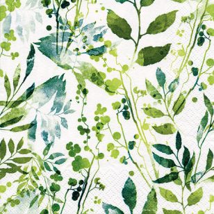   Ti-Flair Szalvéta 33x33 cm 3 Rétegű 20 Lap/Csomag Boho Leaves & Herbs Green