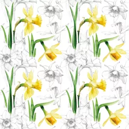   Ti-Flair Szalvéta 33x33 cm 3 Rétegű 20 Lap/Csomag Narcissus Sketch