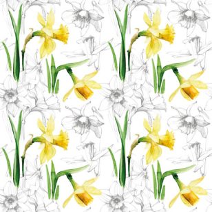   Ti-Flair Szalvéta 33x33 cm 3 Rétegű 20 Lap/Csomag Narcissus Sketch