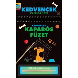   Kaparós Füzet Kedvencek Interaktív Gyerekkönyv Kreatív Kaparás Állatos Téma Finommotorika Fejlesztő Szórakoztató Foglalkoztató Kutya Macska Papagáj Képek