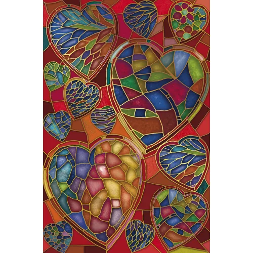 Editor Képeslap 11,5x17,4 cm Sentimento Üvegszívek