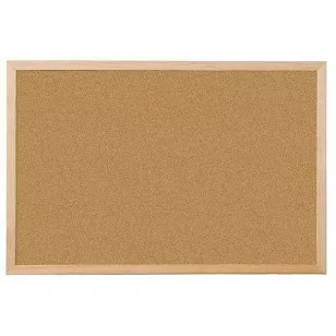   OfficeArt Parafatábla 60x90 Cm Natúr Kezeletlen Fenyőfa Kerettel Préselt Parafából Tartós Rugalmas Felület Formaldehid-Mentes
