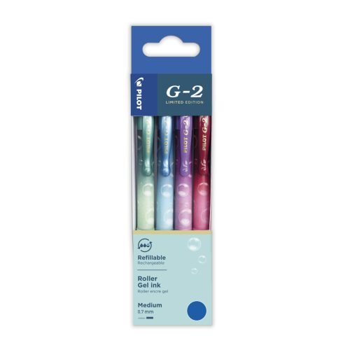 Pilot G2 Zseléstoll Készlet 0,7 mm Kék Tinta 4 Szín/Készlet Bubble