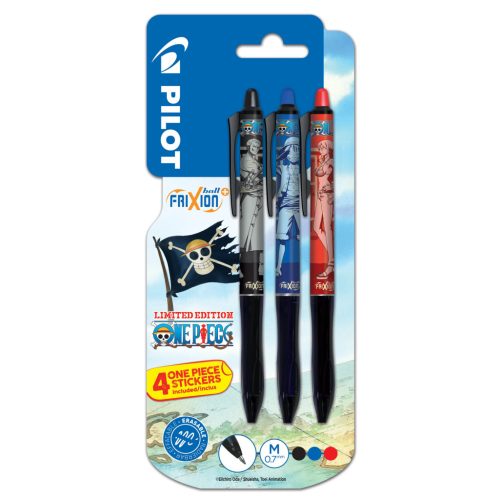 Pilot Frixion Ball Plus Rollertoll Készlet 0,7 mm 3 Szín/Készlet Bliszterben One Piece Matricával