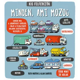  Kis Felfedezők Minden, Ami Mozog Ismeretterjesztő Ablakos Gyerekkönyv Járművekről Kerékpároktól Buszok Hajók Vonatok És Hatalmas Munkagépek Belső Világának Felfedezéséhez
