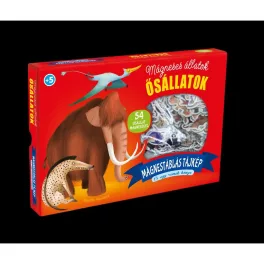   Mágneses Állatok Ősállatok 54 Darabos Interaktív Mágnesjáték Mágnestáblával És Színes Könyvvel