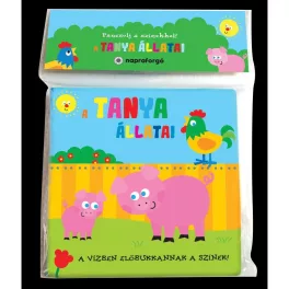   Pancsolj A Színekkel A Tanya Állatai Pancsoló Könyv Babáknak PVC-Mentes Strapabíró Újrahasználható Fürdéshez