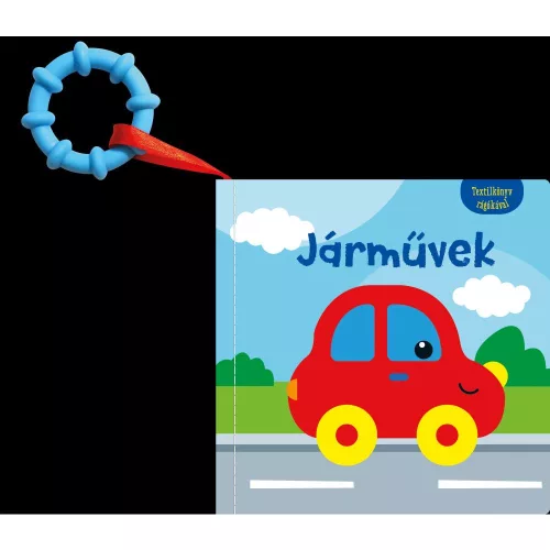Textilkönyv Rágókával Járművek Puha Oldalú Babakönyv Színes Képekkel Érdekes Textúrákkal Könnyen Hordozható Biztonságos Fogzási Időszakra