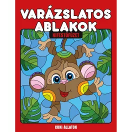   Varázslatos Ablakok Cuki Állatok Kifestőfüzet Pauszpapír Oldalakkal, Ablakra Kiragasztható Ólomüveg Hatású, Tűfilchez És Színes Ceruzához, Kreatív Gyerekeknek