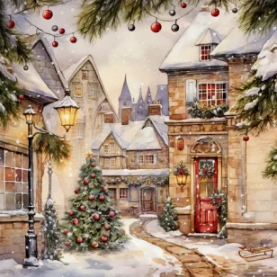   Ti-Flair Szalvéta 33x33 cm 3 Rétegű 20 Lap/Csomag Villaggio Natale