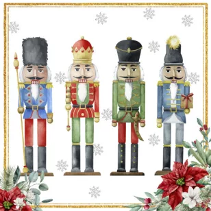   Ti-Flair Szalvéta 33x33 cm 3 Rétegű 20 Lap/Csomag Nutcracker Quartet White Tél