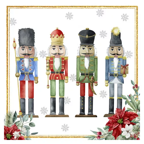 Ti-Flair Szalvéta 33x33 cm 3 Rétegű 20 Lap/Csomag Nutcracker Quartet White Tél