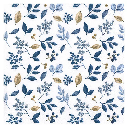 Ti-Flair Szalvéta 33x33 cm 3 Rétegű 20 Lap/Csomag Frosty Leaves Blue