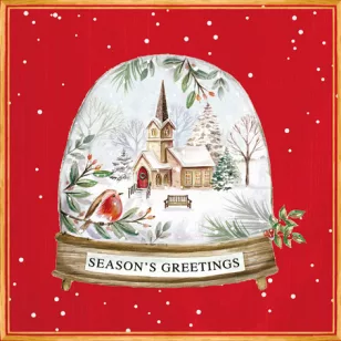   Ti-Flair Szalvéta 33x33 cm 3 Rétegű 20 Lap/Csomag Seasons Greetings In A Snow Globe Tél