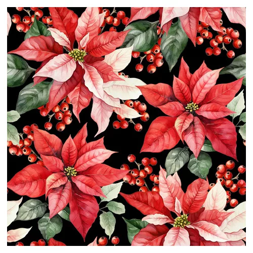 Ti-Flair Szalvéta 33x33 cm 3 Rétegű 20 Lap/Csomag Julestjerne Black Tél