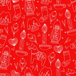   Ti-Flair Szalvéta 33x33 cm 3 Rétegű 20 Lap/Csomag Rolige Vinterikoner Red Tél