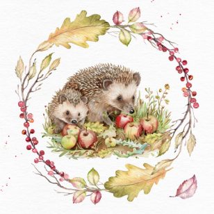   Ti-Flair Szalvéta 33x33 cm 3 Rétegű 20 Lap/Csomag Hedgehog Autumn Feast Ősz