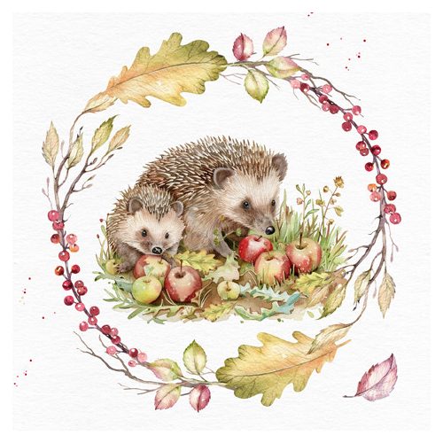 Ti-Flair Szalvéta 33x33 cm 3 Rétegű 20 Lap/Csomag Hedgehog Autumn Feast Ősz