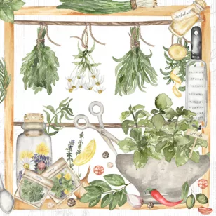   Ti-Flair Szalvéta 33x33 cm 3 Rétegű 20 Lap/Csomag Herbs & Spices Ősz