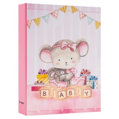 Baba Fotóalbum 12,5x16,5 cm 36 Darab 10x15 cm-es Fotóhoz Rózsaszín