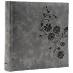 Fotóalbum 22x22 cm Könyvkötésű 200 Darab 10x15 cm-es Fotóhoz Szürke