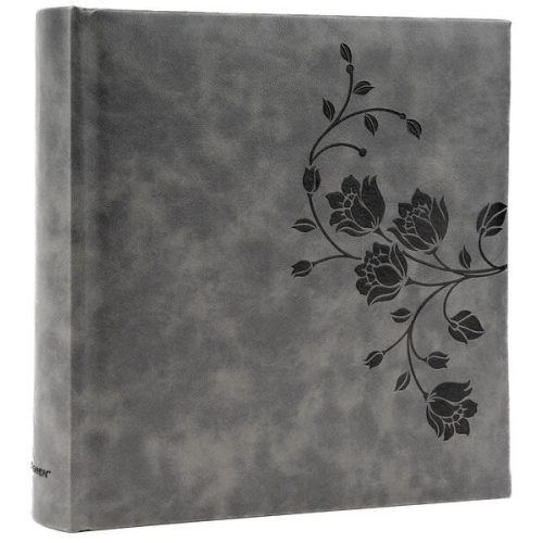 Fotóalbum 22x22 cm Könyvkötésű 200 Darab 10x15 cm-es Fotóhoz Szürke