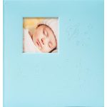 Baba Fotóalbum 22x22 cm Könyvkötésű 200 Darab 10x15 cm-es Fotóhoz Kék