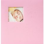 Baba Fotóalbum 22x22 cm Könyvkötésű 200 Darab 10x15 cm-es Fotóhoz Rózsaszín