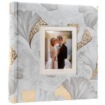 Esküvői Fotóalbum 21,5x22 cm Könyvkötésű 200 Darab 10x15 cm-es Fotóhoz Szürke
