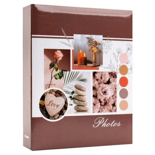 Fotóalbum 18x22,5 cm 200 Darab 10x15 cm-es Fotóhoz Barna