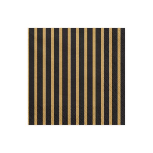 Szalvéta 33x33 cm 3 Rétegű 20 lap/Csomag Arany Csíkos