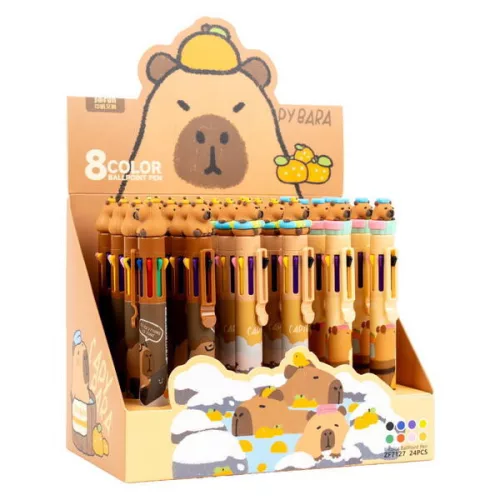 Fandy Golyóstoll 0,5 mm 8 Színű Capybara Vegyes Színekben