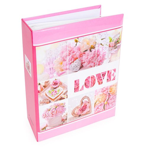 Fandy Fotóalbum 17,5x23 cm 200 Darab 10x15 cm-es Fotóhoz Love Rózsaszín