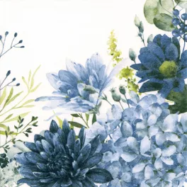   Ti-Flair Szalvéta 33x33 cm 3 Rétegű 20 Lap/Csomag Orla De Crisantemos Blue