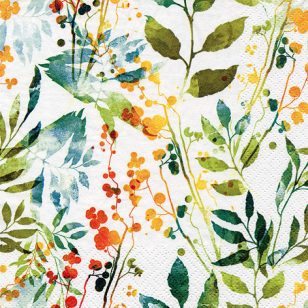   Ti-Flair Szalvéta 33x33 cm 3 Rétegű 20 Lap/Csomag Boho Leaves & Herbs Multi