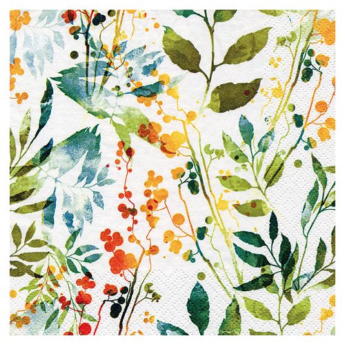 Ti-Flair Szalvéta 33x33 cm 3 Rétegű 20 Lap/Csomag Boho Leaves & Herbs Multi
