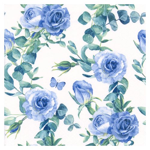 Ti-Flair Szalvéta 33x33 cm 3 Rétegű 20 Lap/Csomag Zarcillos De Rosa Blue