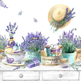   Ti-Flair Szalvéta 33x33 cm 3 Rétegű 20 Lap/Csomag Lavender Farm In Provence