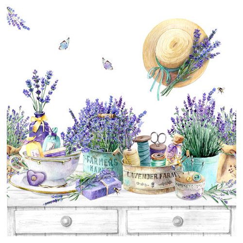 Ti-Flair Szalvéta 33x33 cm 3 Rétegű 20 Lap/Csomag Lavender Farm In Provence